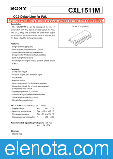 Sony Semiconductor CXL1511M datasheet