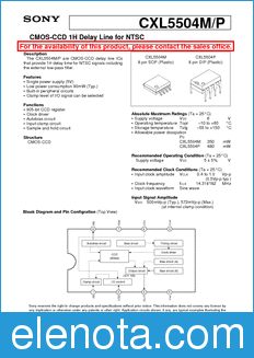 Sony Semiconductor CXL5504M/P datasheet