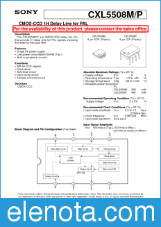 Sony Semiconductor CXL5508M/P datasheet