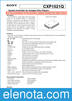 Sony Semiconductor CXP1021Q datasheet