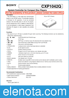 Sony Semiconductor CXP1042Q datasheet