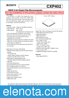 Sony Semiconductor CXP402 datasheet