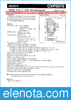 Sony Semiconductor CXP5070 datasheet