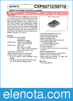 Sony Semiconductor CXP50712 datasheet