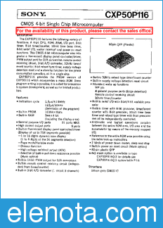 Sony Semiconductor CXP50P116 datasheet