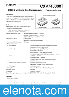 Sony Semiconductor CXP740000 datasheet