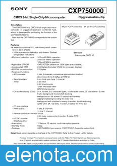Sony Semiconductor CXP750000 datasheet
