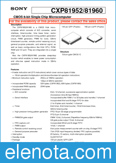 Sony Semiconductor CXP81952 datasheet