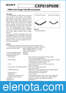 Sony Semiconductor CXP819P60M datasheet