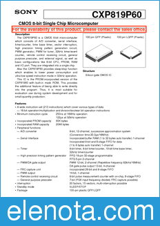 Sony Semiconductor CXP819P60 datasheet