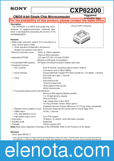 Sony Semiconductor CXP82200 datasheet