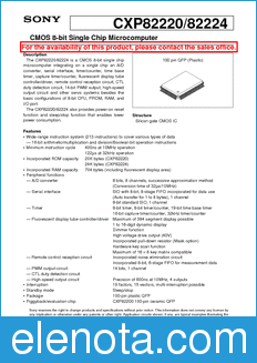 Sony Semiconductor CXP82220 datasheet