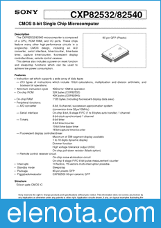 Sony Semiconductor CXP82532 datasheet