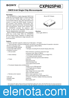 Sony Semiconductor CXP825P40 datasheet