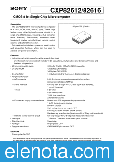 Sony Semiconductor CXP82612 datasheet