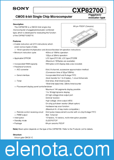 Sony Semiconductor CXP82700 datasheet