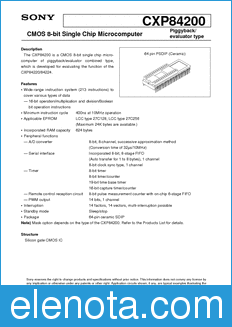 Sony Semiconductor CXP84200 datasheet