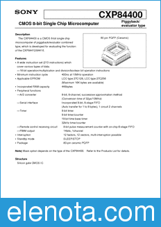 Sony Semiconductor CXP84400 datasheet