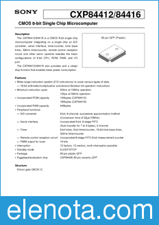 Sony Semiconductor CXP84412 datasheet