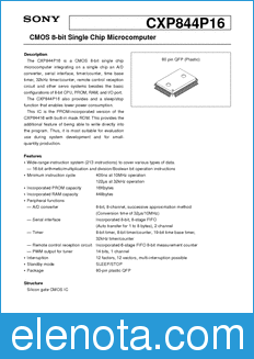 Sony Semiconductor CXP844P16 datasheet