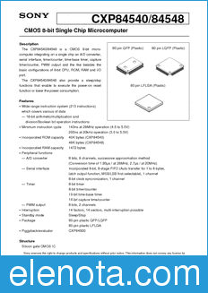 Sony Semiconductor CXP84540 datasheet