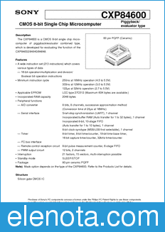 Sony Semiconductor CXP84600 datasheet
