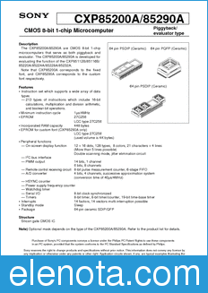 Sony Semiconductor CXP85200A datasheet