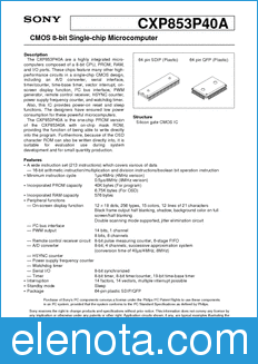 Sony Semiconductor CXP853P40A datasheet