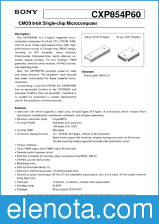 Sony Semiconductor CXP854P60 datasheet