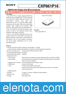 Sony Semiconductor CXP861P16 datasheet