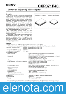 Sony Semiconductor CXP871P40 datasheet