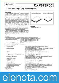 Sony Semiconductor CXP873P60 datasheet