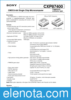 Sony Semiconductor CXP87400 datasheet