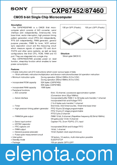 Sony Semiconductor CXP87452 datasheet
