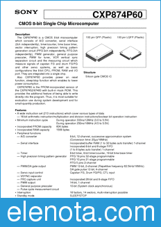 Sony Semiconductor CXP874P60 datasheet