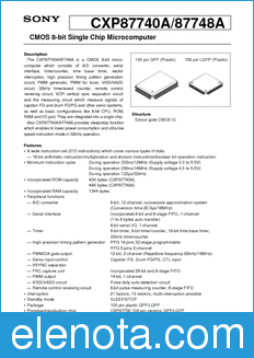 Sony Semiconductor CXP875P40 datasheet