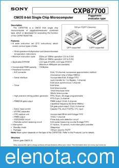 Sony Semiconductor CXP87700 datasheet