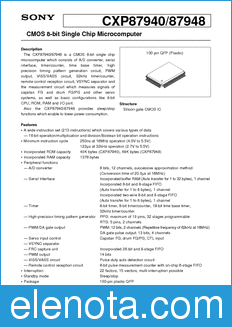 Sony Semiconductor CXP87940 datasheet
