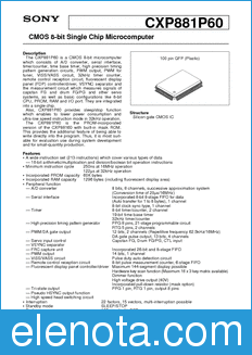 Sony Semiconductor CXP881P60 datasheet