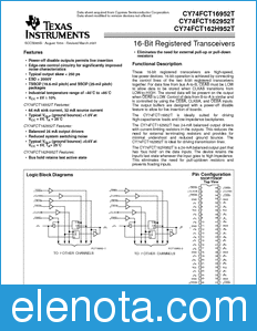 Texas Instruments CY74FCT162952T datasheet