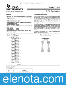 Texas Instruments CY74FCT2245T datasheet
