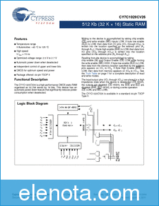 Cypress Semiconductor CY7C1020CV26 datasheet