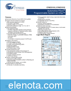 Cypress Semiconductor CY8C21312 datasheet
