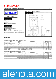 Shindengen D10LC40 datasheet
