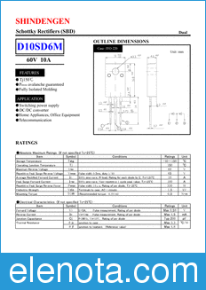 Shindengen D10SD6M datasheet