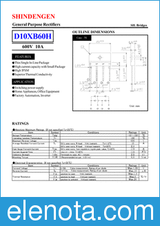Shindengen D10XB60H datasheet