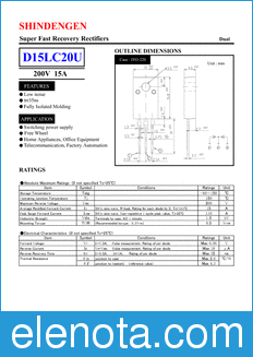 Shindengen D15LC20U datasheet