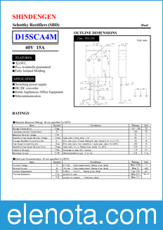 Shindengen D15SCA4M datasheet