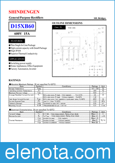Shindengen D15XB60 datasheet