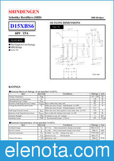 Shindengen D15XBS6 datasheet